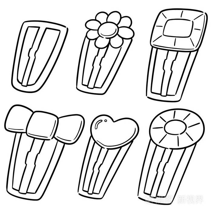 发夹的矢量集插画-正版商用图片15tnxi-摄图新视界