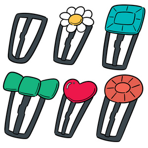 发夹图标摄影师头发剪辑吉祥物卡通矢量插画与果汁头发剪辑吉祥物卡通