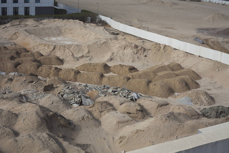 建筑工地地基的沙子或泥土