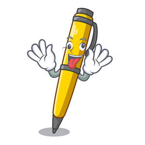 疯狂的古董墨水笔形状卡通矢量插图照片