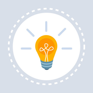 灯具的创意灯具图标创意新创业创新理念扁平隔离照片