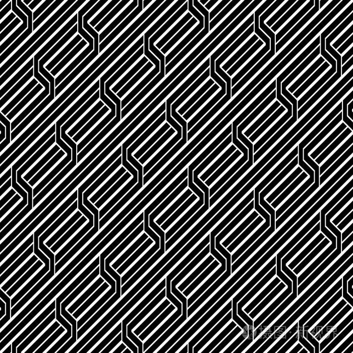 设计无缝单色锯齿图案. 抽象背景. 矢量艺术