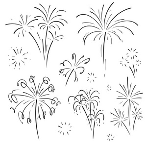手绘烟花图片