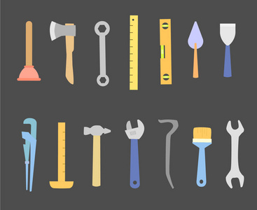 矢量图. 专业工具,手动劳动修理和帮助家庭.照片