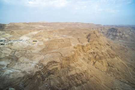 s Masada in the Dead Sea region of Israel. Ancient Roman site fo