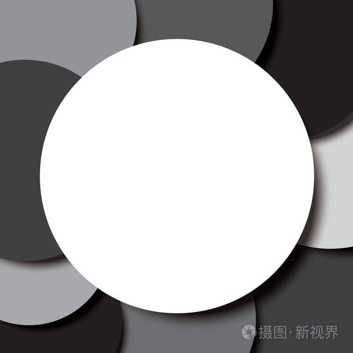 带阴影背景矢量插图的空白几何圆