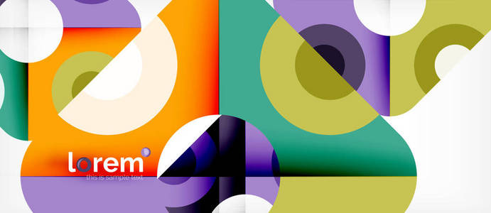 几何色彩的形状构成抽象的背景最小的动态设计