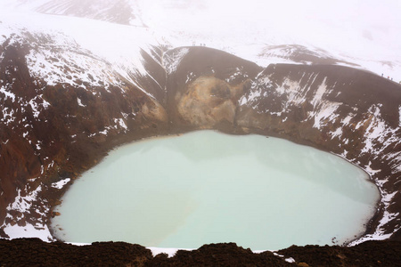 艾维卡尔德拉在阿斯卡亚冰岛。 冰岛地标的中央高地。 火山景观