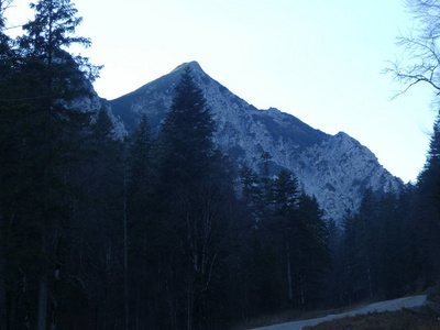 奥地利山顶岩石全景冬季雾蓝天