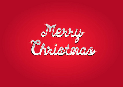 圣诞快乐手绘文字字体类型作文。 书法字母圣诞快乐贺卡横幅或海报设计在红色背景。