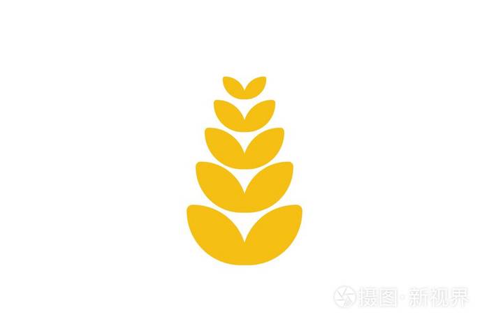 麦粒农业标志设计灵感与白色背景隔离