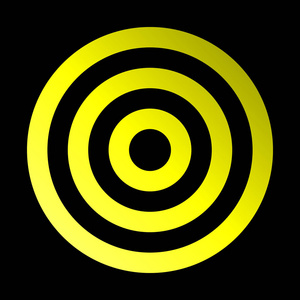 目标符号黄色梯度透明孤立矢量图