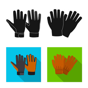 手套和冬季标志的矢量例证。一套手套和设备库存矢量图