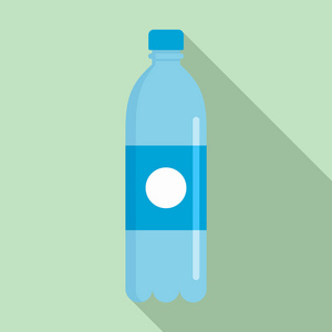 纯水瓶图标, 扁平风格