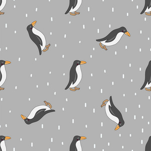 无缝企鹅图案图片