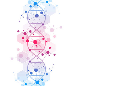 dna 链和分子结构。基因工程或实验室研究。用于医学或科技设计的背景纹理