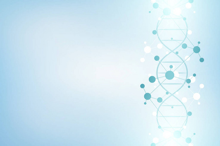 dna 链和分子结构。基因工程或实验室研究。用于医学或科技设计的背景纹理