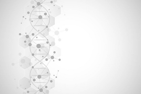 dna 链和分子结构。基因工程或实验室研究。用于医疗或科技设计的背景纹理。向量例证