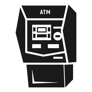 银行 atm 图标, 简单的样式