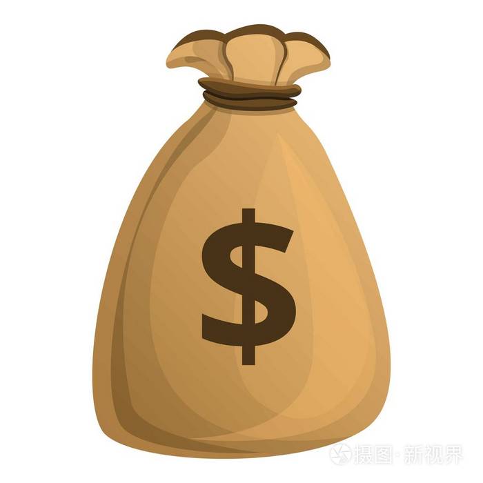 钱袋子图标卡通风格