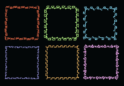 矢量艺术笔划线横幅边框,在黑板背景上复制空间照片