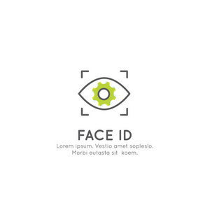 矢量图标样式图示人脸id登录识别解锁设备密码隔离元素
