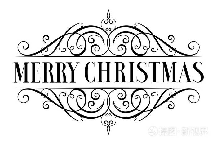 圣诞彩画手绘铭文 刻字 贺卡文字插画 正版商用图片15vm10 摄图新视界