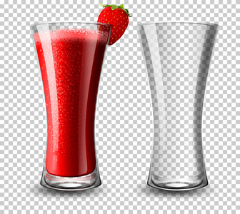 一套草莓鸡尾酒玻璃插图
