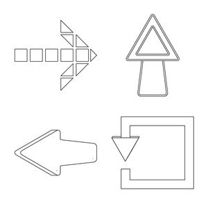 元素和箭头图标的矢量插图。库存元素和方向向量图标的集合