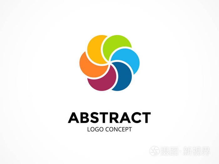 漩涡徽标模板现代矢量抽象圆圈创意符号或符号设计几何元件