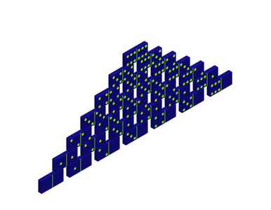 孤立在白色的多米诺骨牌图片