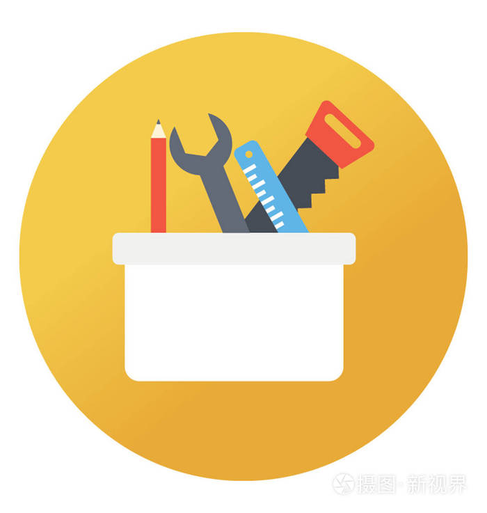 工具包的平面圆形矢量图标