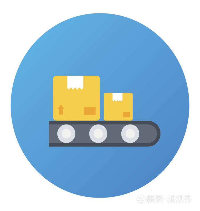传送带平面圆形矢量图标