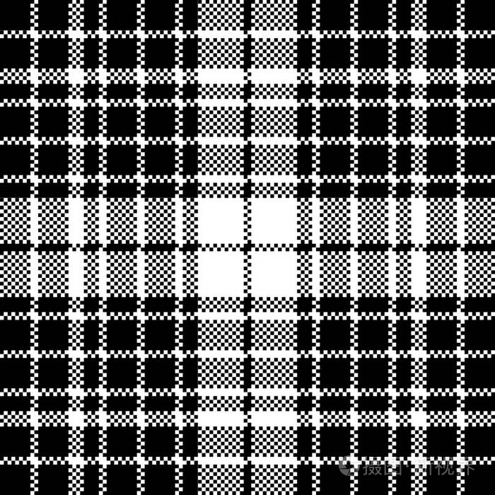 检查黑白格子无缝图案矢量图