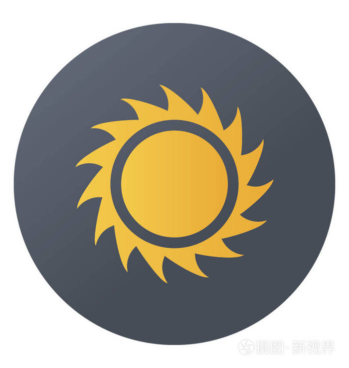 太阳的平面圆形矢量图标