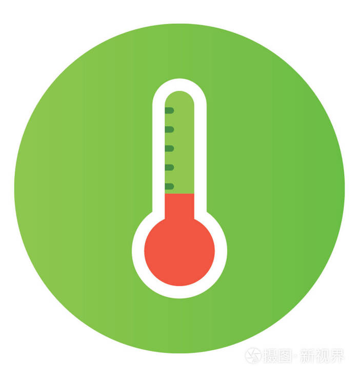 温度的平面圆形矢量图标