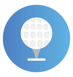 高尔夫球平圆形矢量图标。