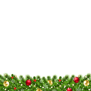 圣诞花环隔离白色背景梯度网格矢量插图