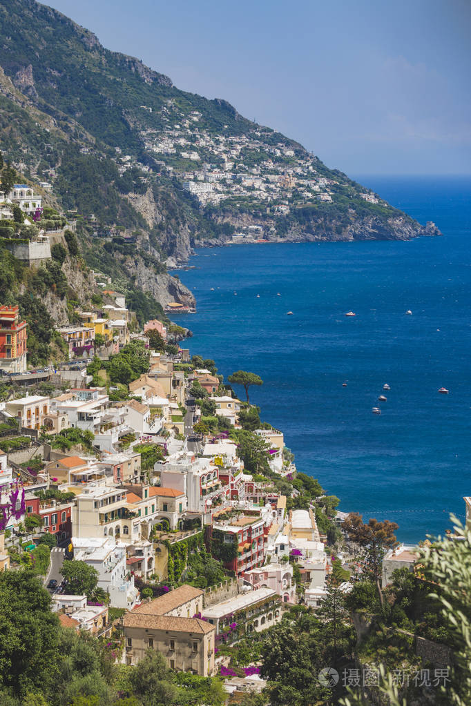 波西塔诺城市景观意大利著名的旅游胜地