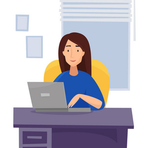 工作电脑卡通图片