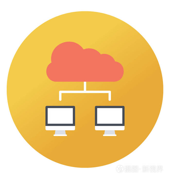 数据共享的平面圆形矢量图标