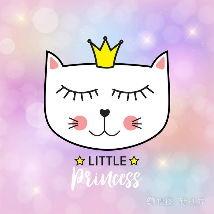 学画可爱的小猫咪公主图片