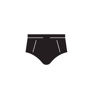 简短的内裤黑色矢量概念图标。简要内裤平例证, 标志