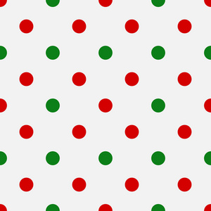 红色和绿色圆点圣诞图案。 矢量插图