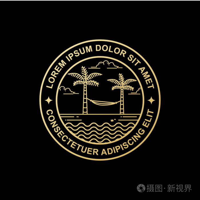 线条艺术岛标志设计