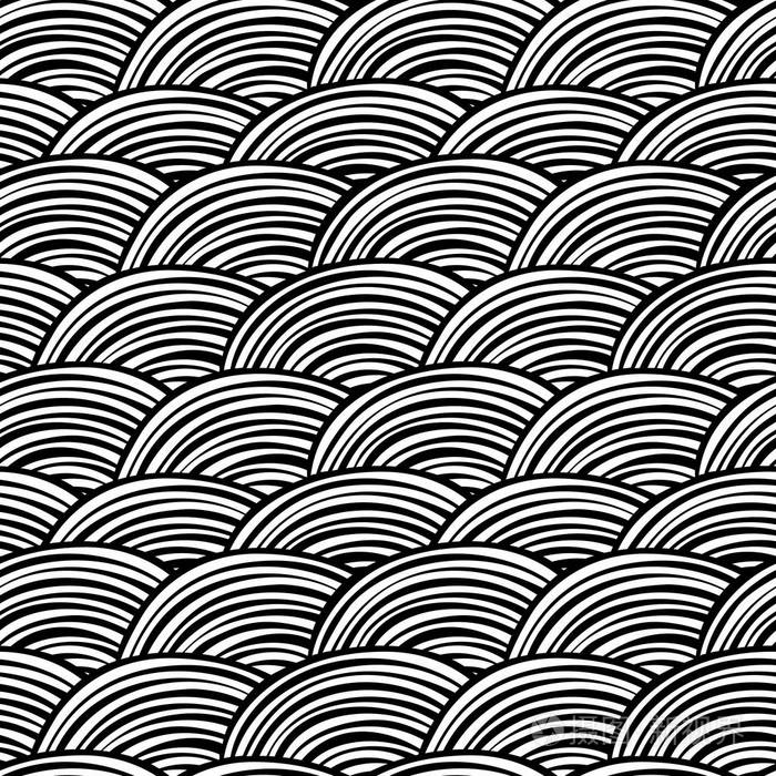 抽象的几何背景. 造型鱼鳞或波浪圈图案. 中国或日本的动机. 矢量 ..