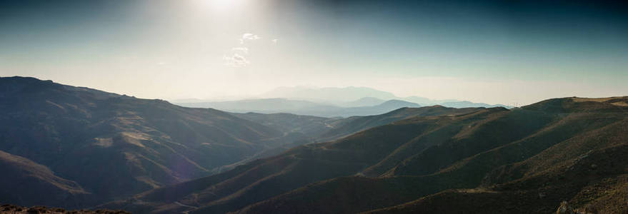 希腊克里特山地景观全景