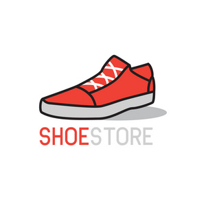 现代鞋店标志图标隔离白色图片