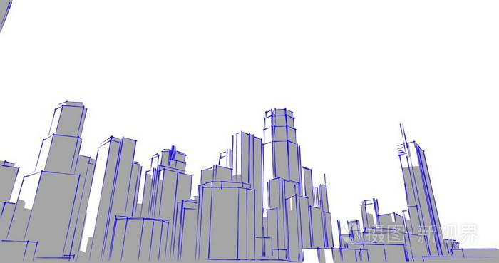 城市建筑及建筑物三维图