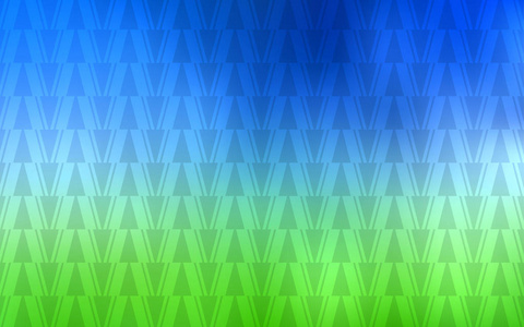 浅蓝绿色矢量模板与线条三角形。 插图与一组五颜六色的三角形线。 登陆页面的现代模板。